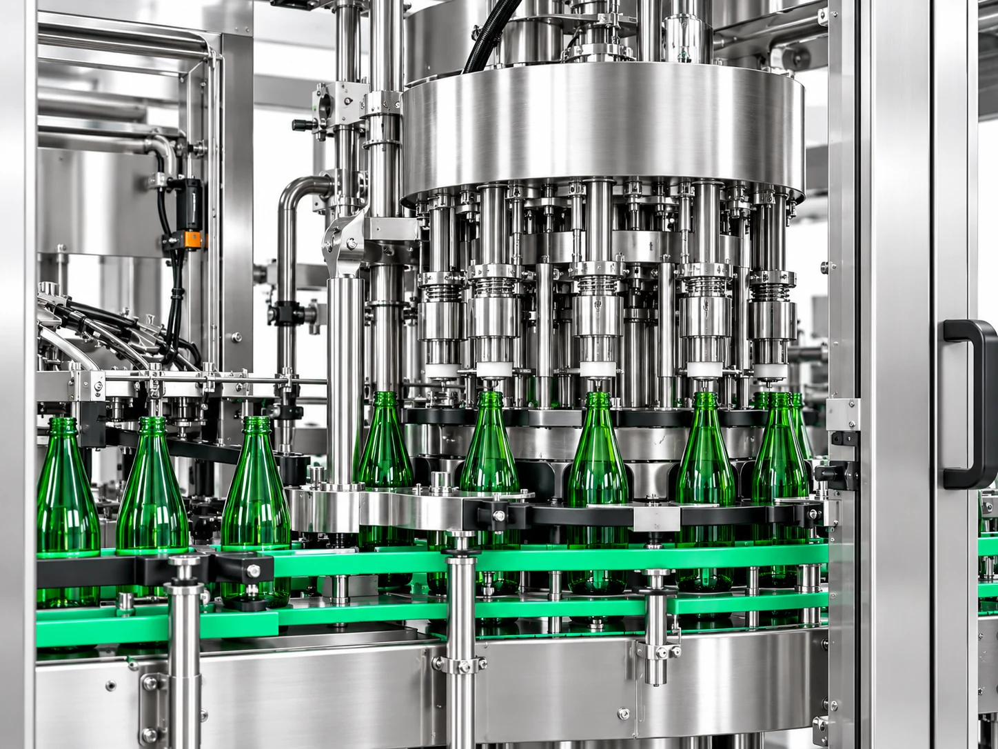 XGX glass bottle water filling machine rotary filling heads with green glass bottles