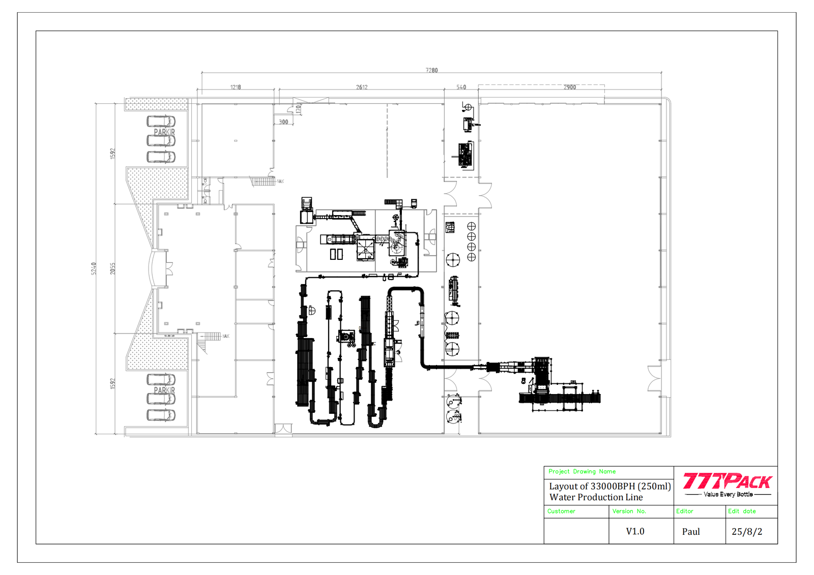 Factory layout engineering drawing
