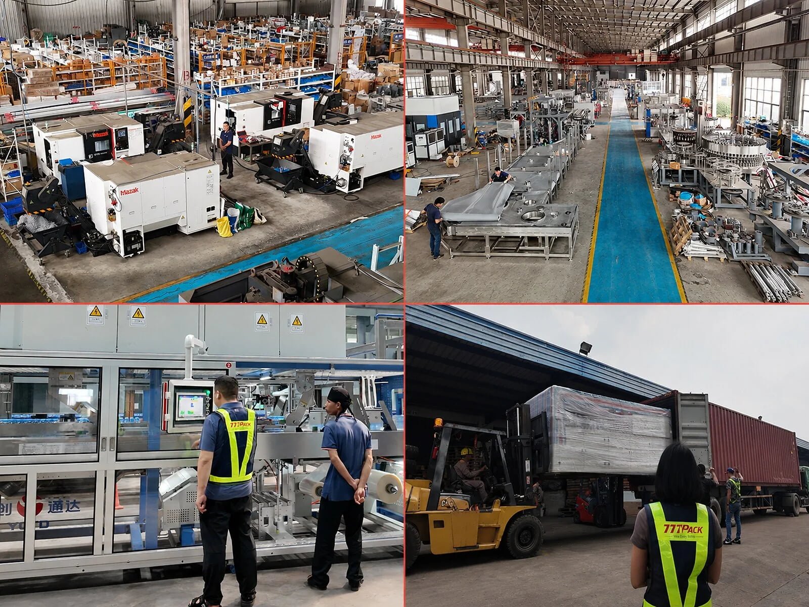 CNC machining, bottling equipment assembly, inspection and delivery coordinated by 777Pack