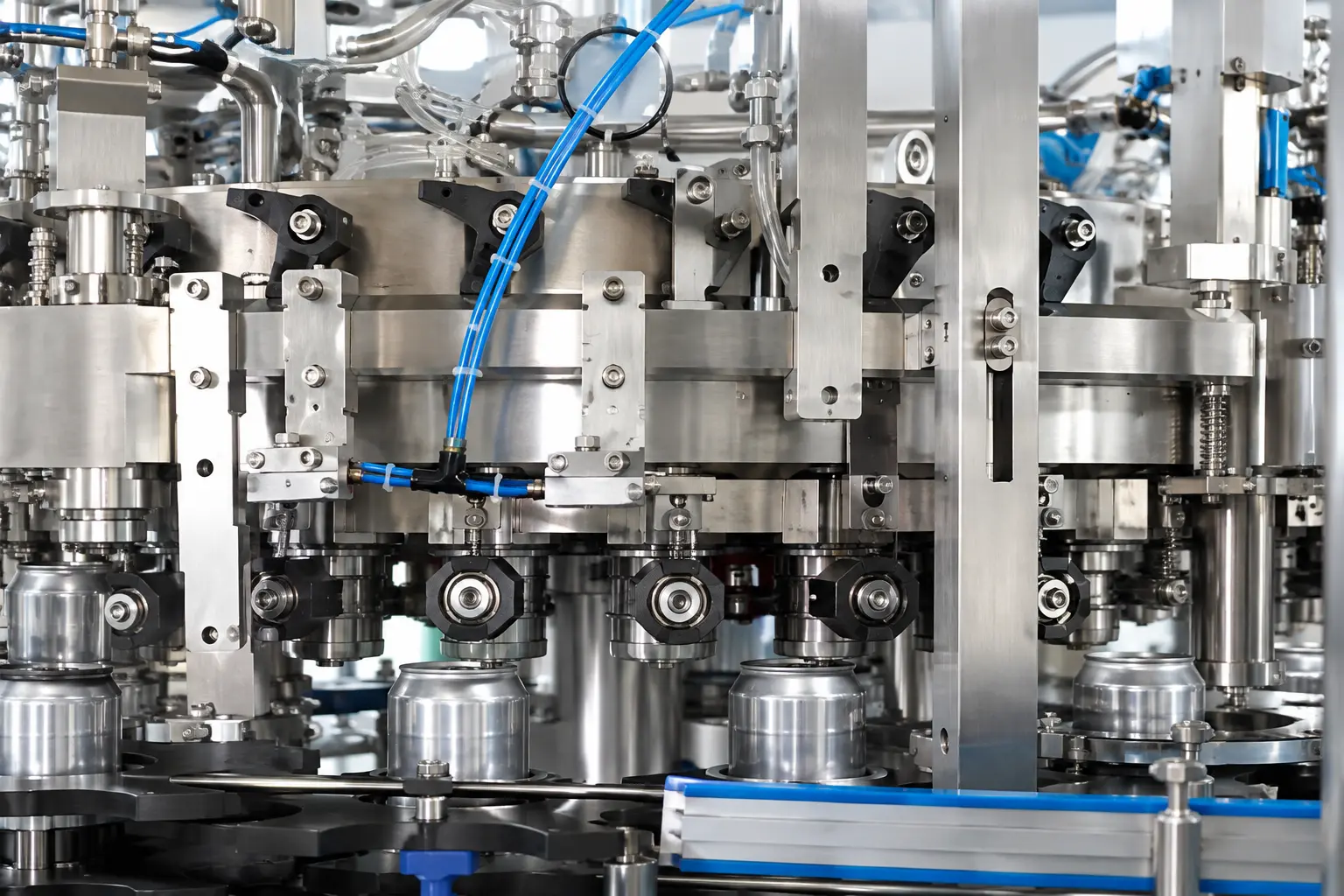 Counter-pressure filling valves for canned carbonated beverages