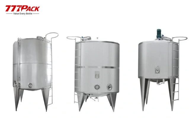 Stainless-steel beverage storage and process tanks in three vessel configurations