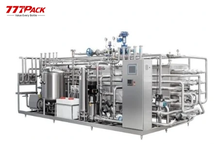 Skid-mounted beverage thermal processing system with tubular pipework and controls