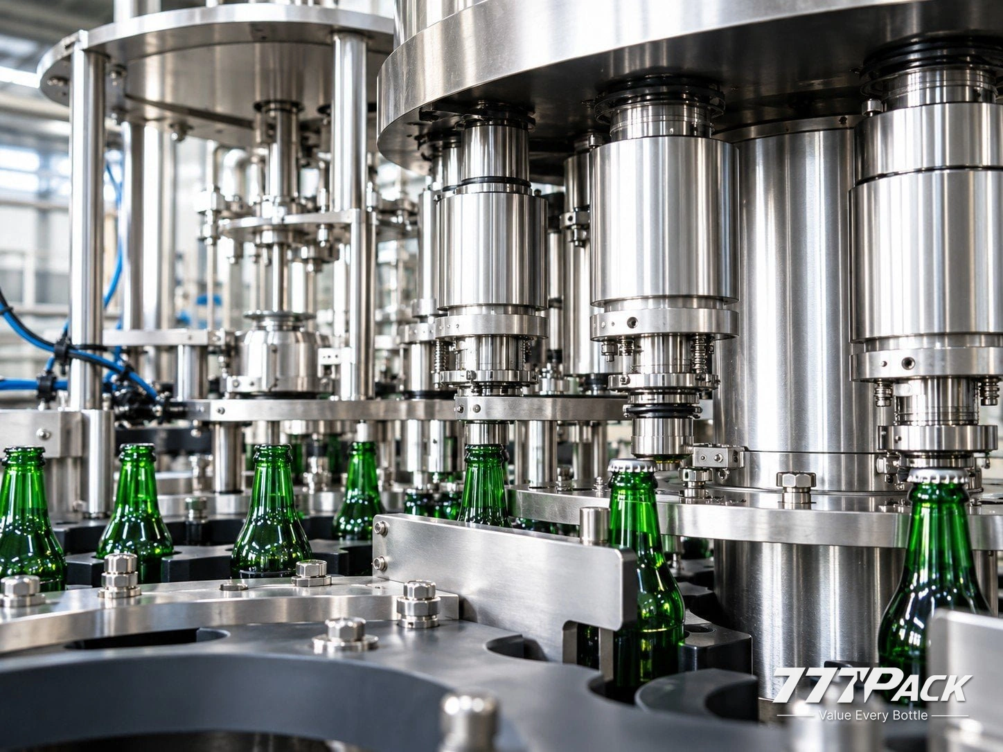 BXGX glass bottle filling machine for beer and carbonated drinks capping section