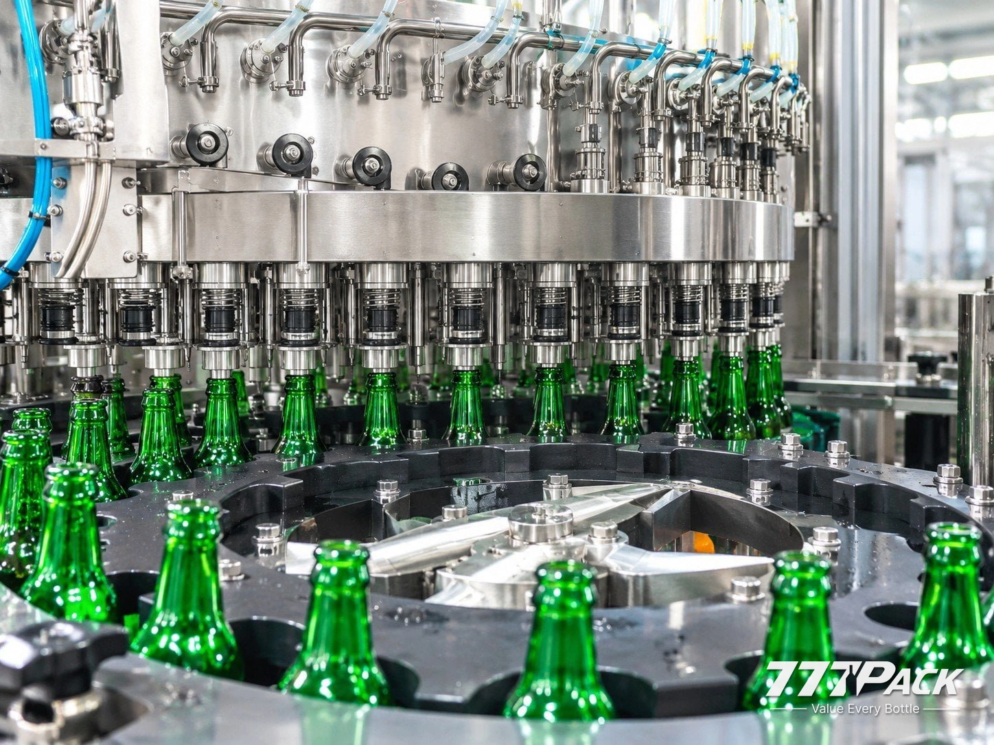 BXGX glass bottle filling machine for beer and carbonated drinks rotary filling section