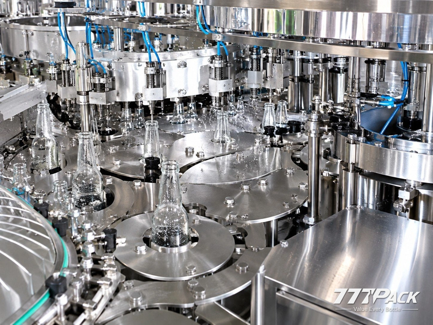 BXGX glass bottle filling machine for beer and carbonated drinks rotary rinsing section