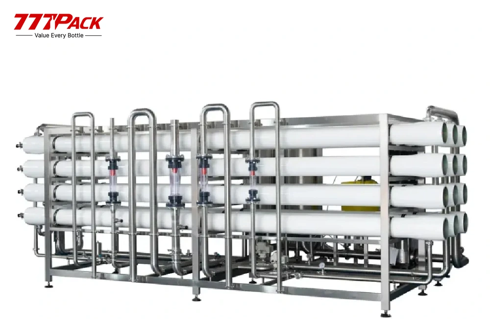 Membrane filtration skid with horizontal membrane housings for water treatment