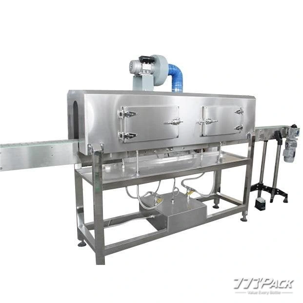 Steam shrink tunnel used after shrink sleeve application