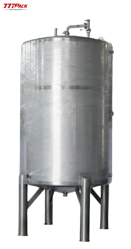Stainless-steel water storage tank with top inlet and bottom outlet