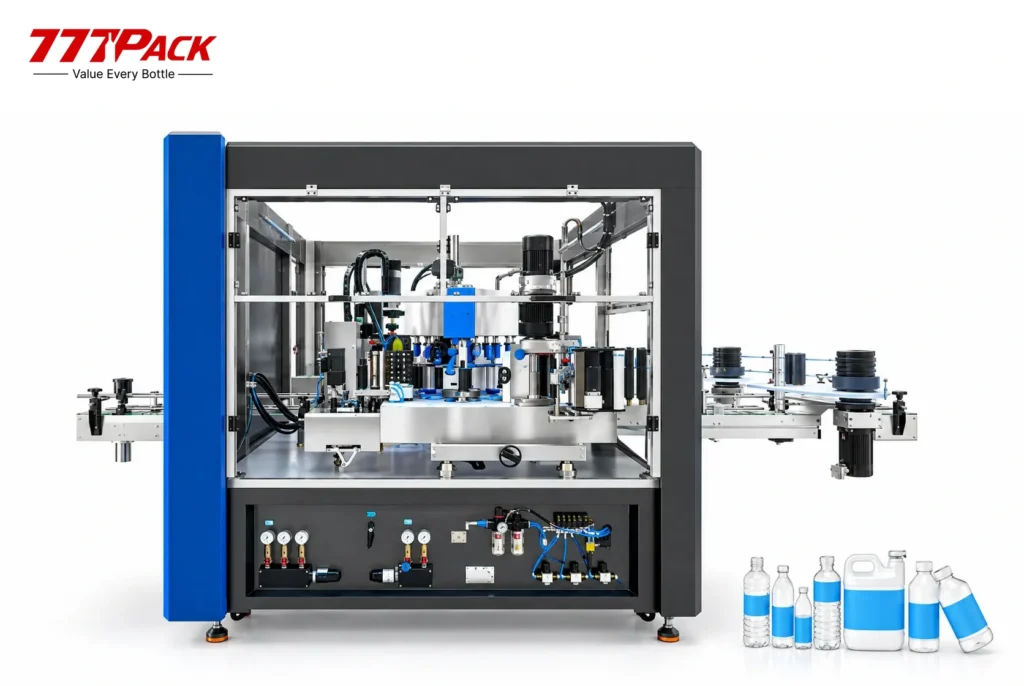 Automatic rotary OPP hot melt glue labeling machine for PET, PP and PE round bottles