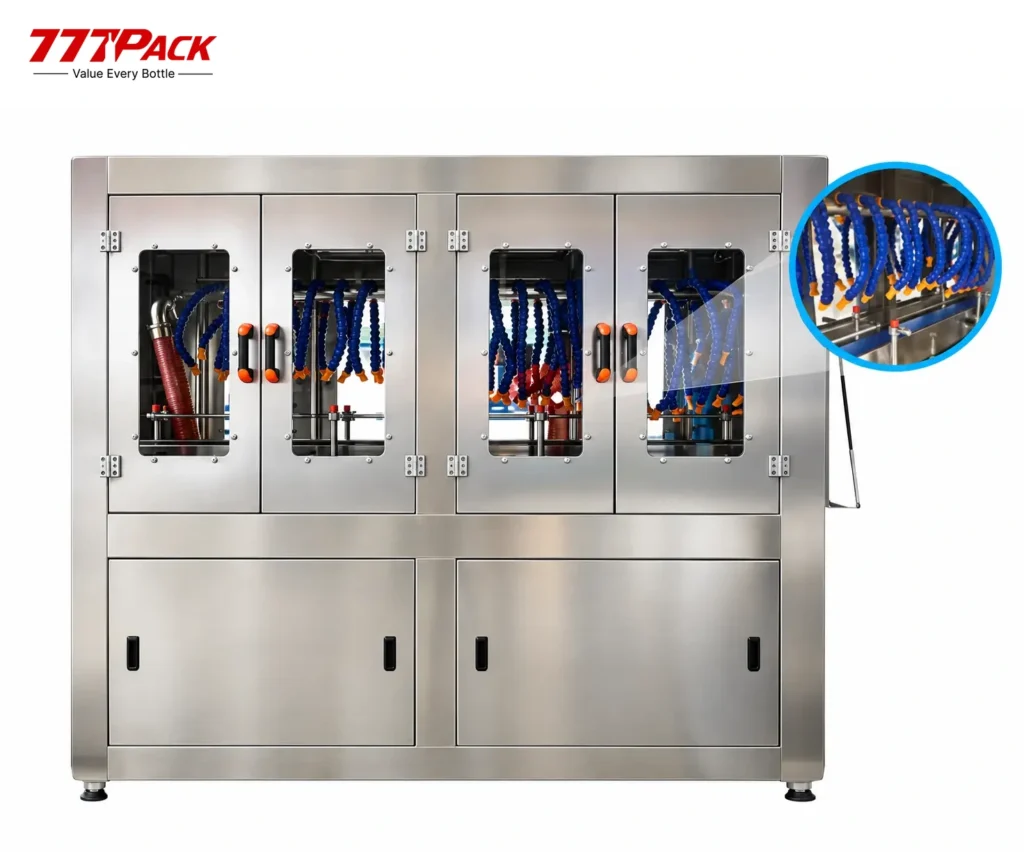 Bottle air drying machine with adjustable multi-nozzle tubes and enclosed drying cabinet