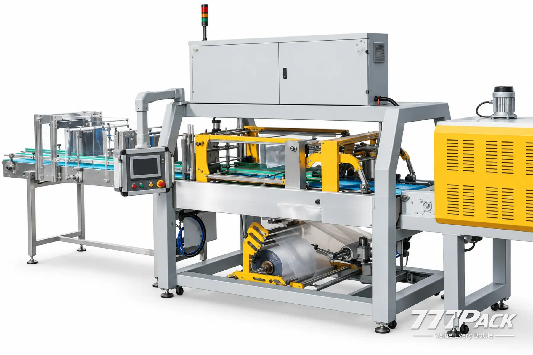Film feeding, cutting and wrapping mechanism of automatic color film wrapping machine