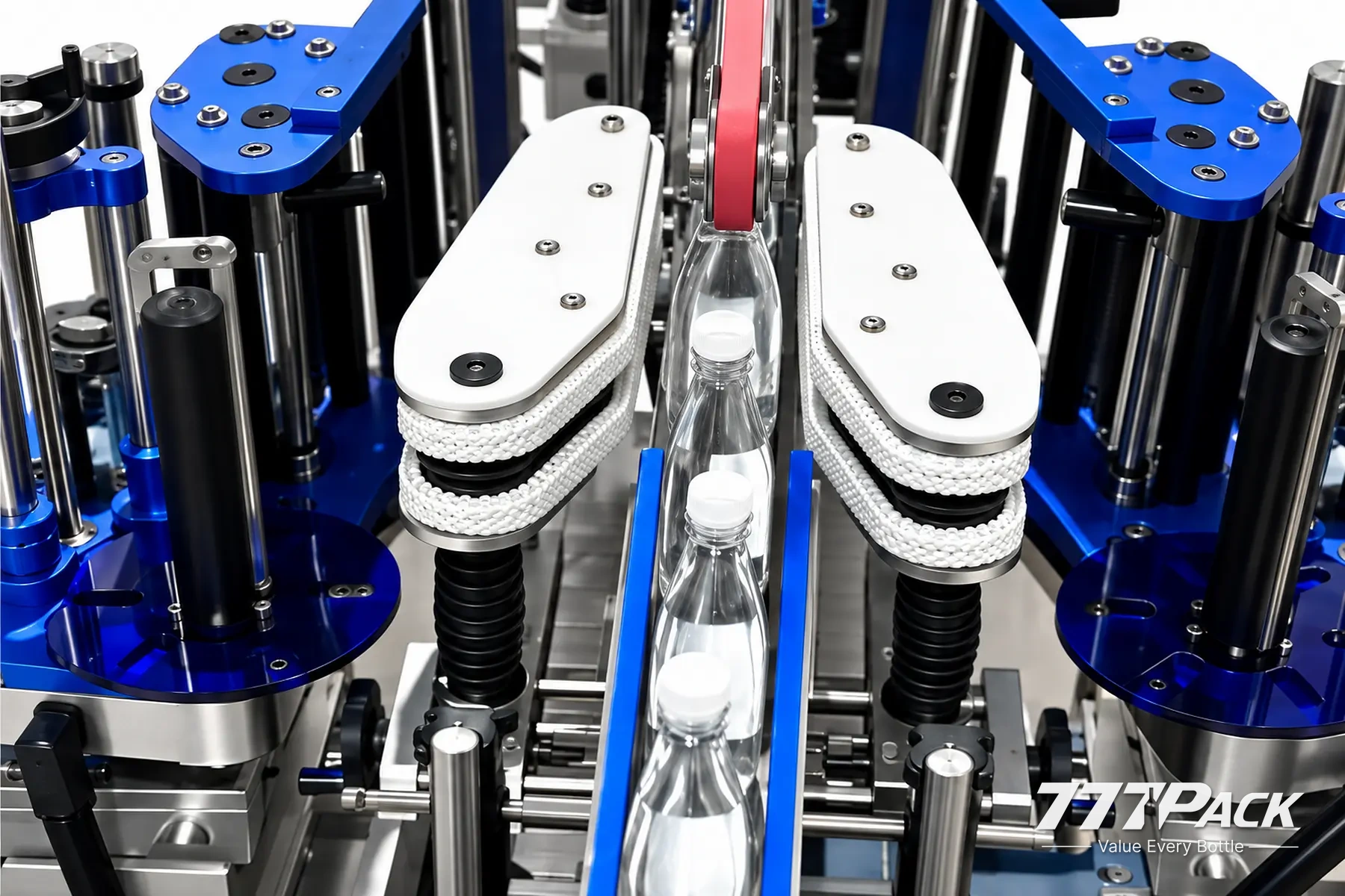 Dual pressure roller labeling heads on the CY-020 double-sided self-adhesive labeling machine