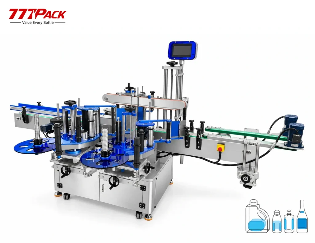 CY-030 automatic linear three-sided self-adhesive labeling machine for flat and square bottles