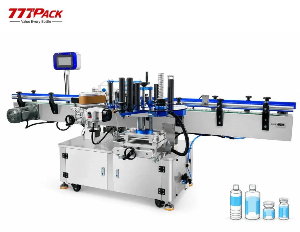 CY-060 automatic full-wrap round bottle self-adhesive labeling machine with star-wheel handling